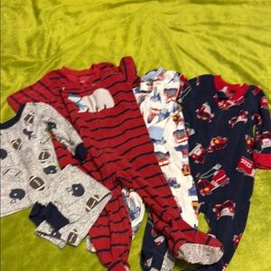 4 Pk Baby Boy Pajamas Sz 12 Mo